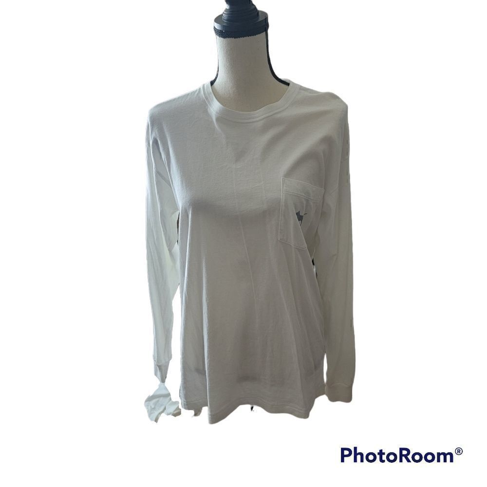 PINK Long Sleeved Pocket Tee with Bling. Size S.